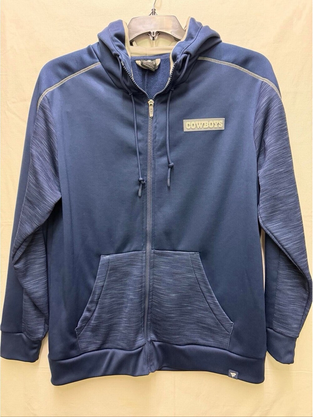 Dallas Cowboys Fanatics Hoodie Sweatshirt Full-Zip Navy Silver Pockets L NFL